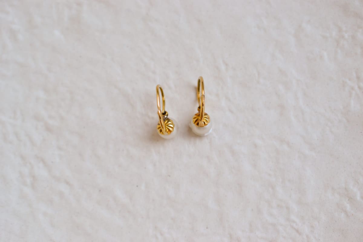 Dormeuses Vintage en Or jaune 18 carats ornées de Perles