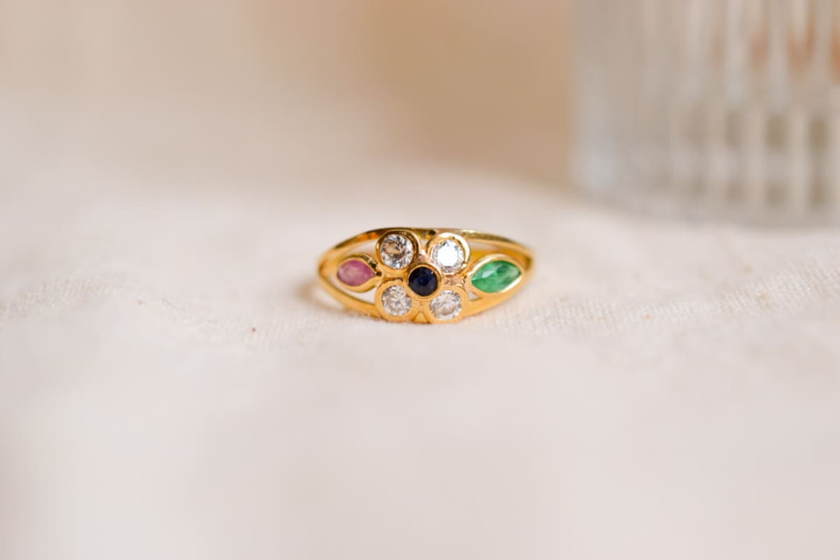 bague fleur oxydes