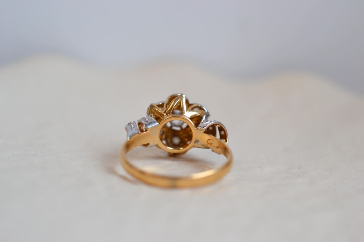 bagues fleur en ors et oxydes