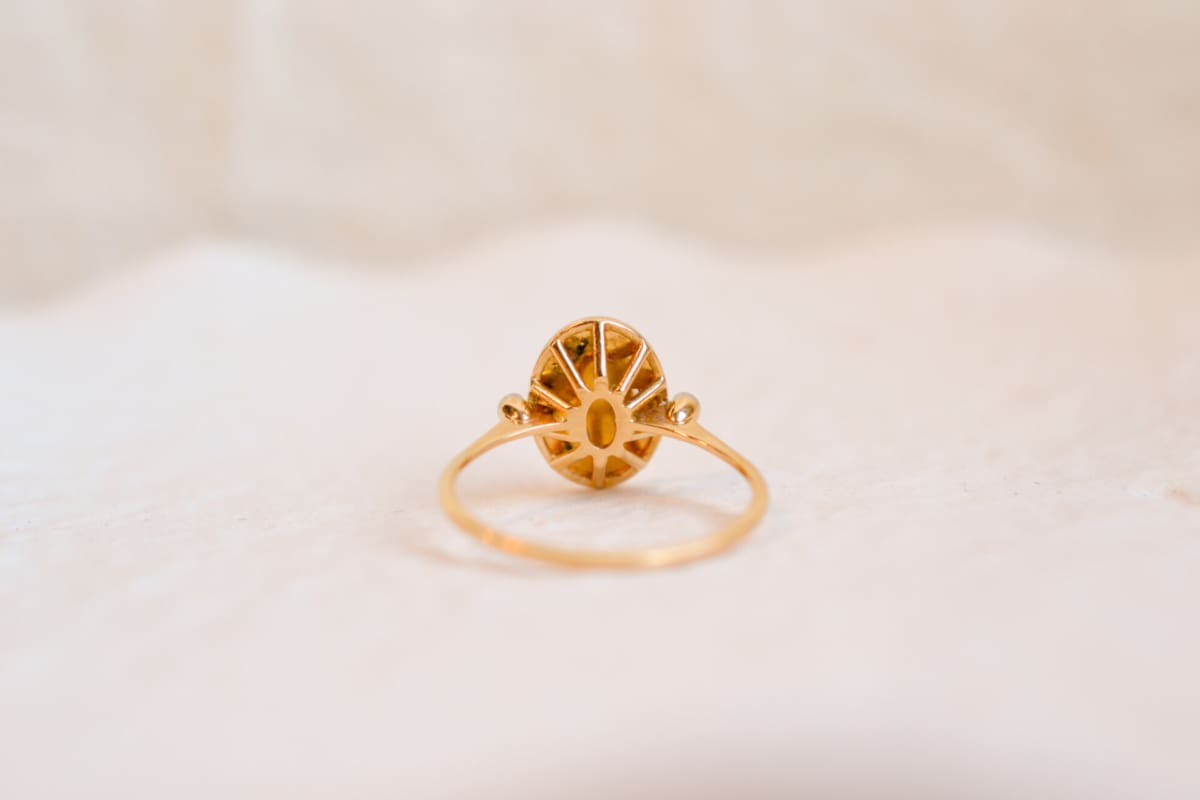 Bague Vintage Augis en Or jaune 18 carats sertie de Diamants