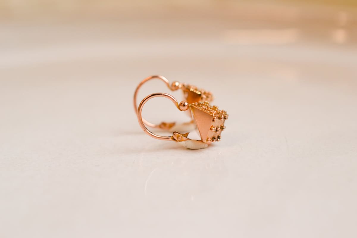 Boucles d'oreilles Vintage en Or jaune 18 carats ornées de cubes