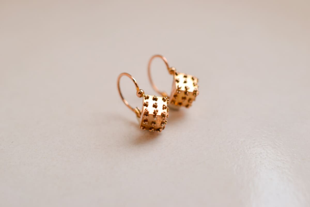 Boucles d'oreilles géométriques en Or jaune 18 carats