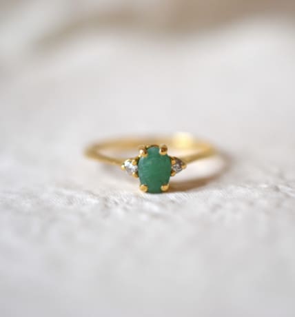 bague emeraude et diamants