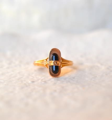 Bague allongée onyx