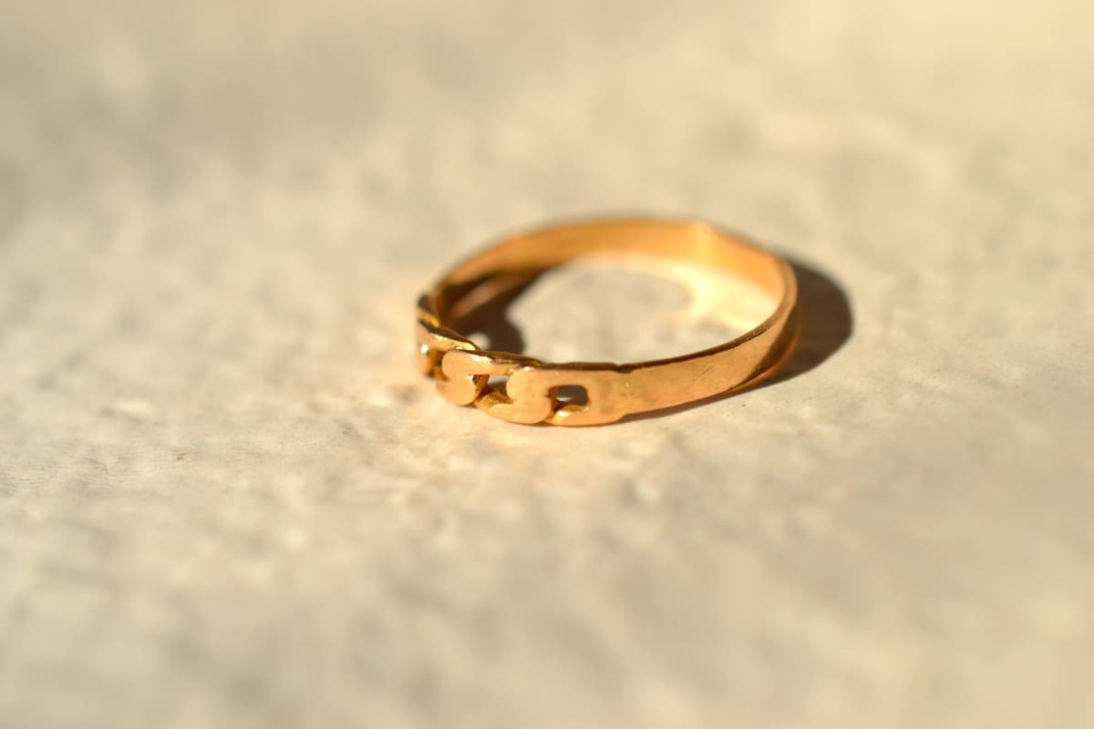 Bague style gourmette or jaune