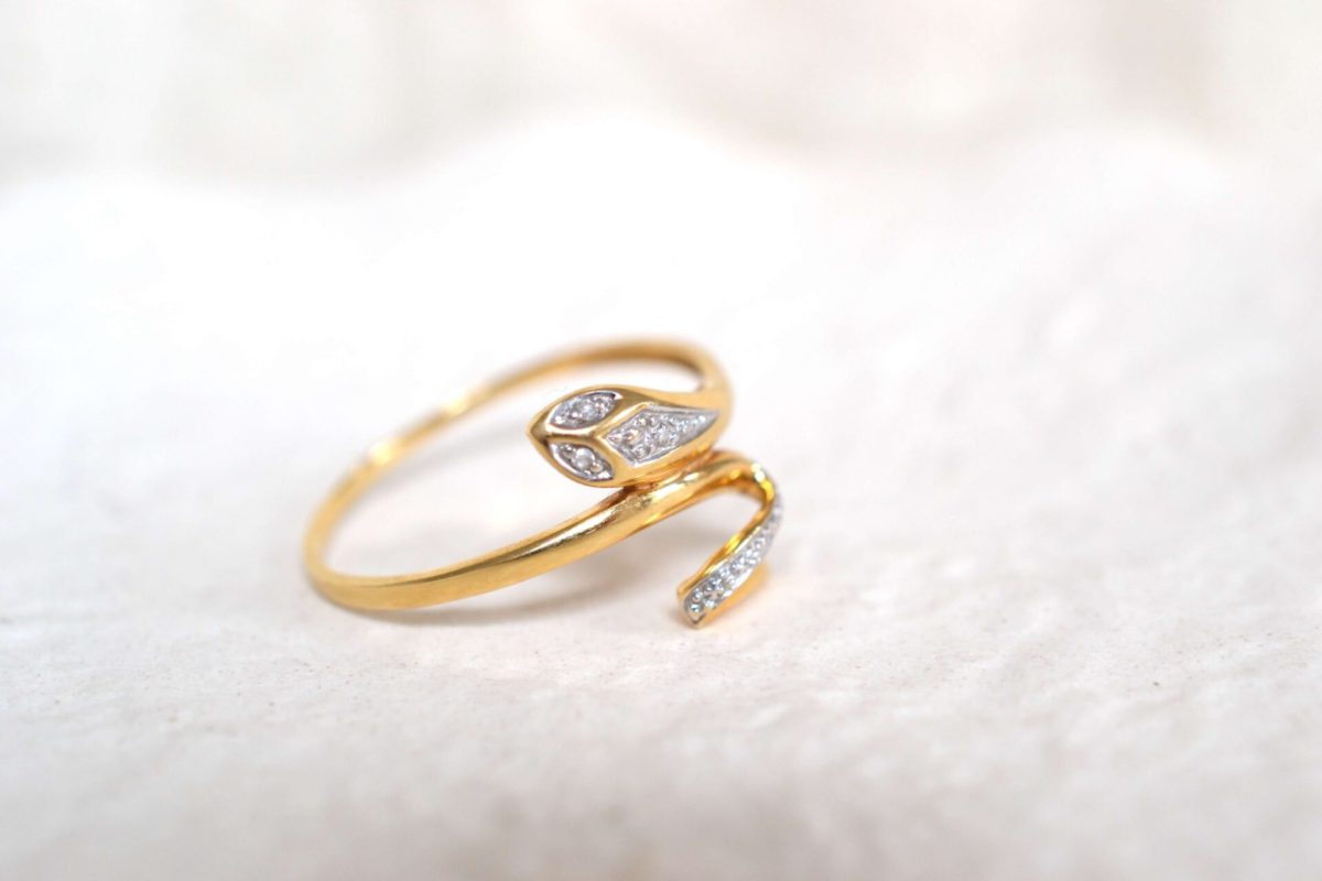Bague serpent diamants