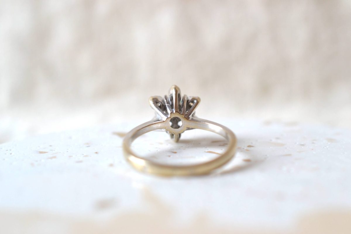 bague marguerite or blanc émeraude