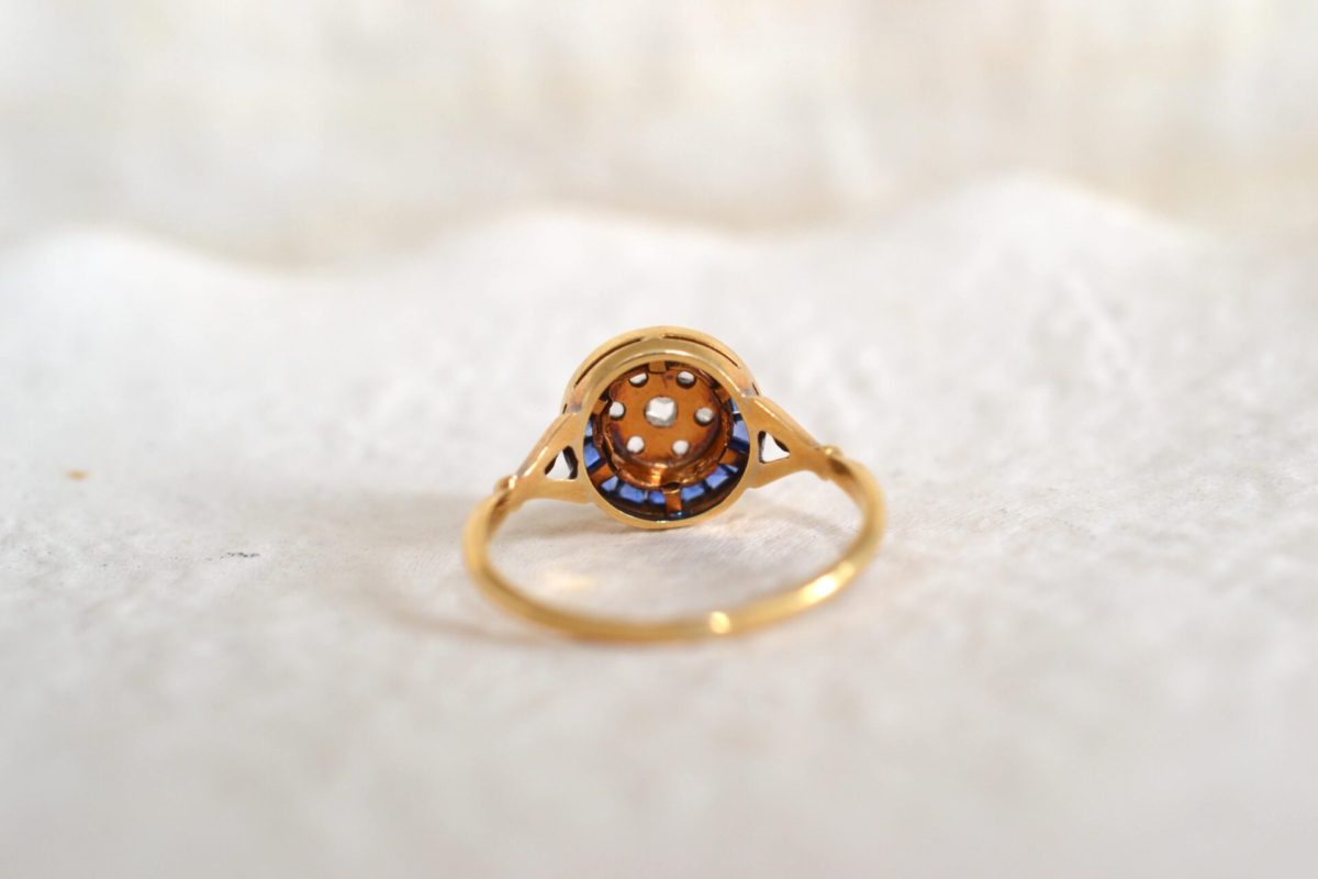 bague ronde saphirs diamants