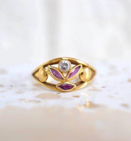 bague rubis et oxyde