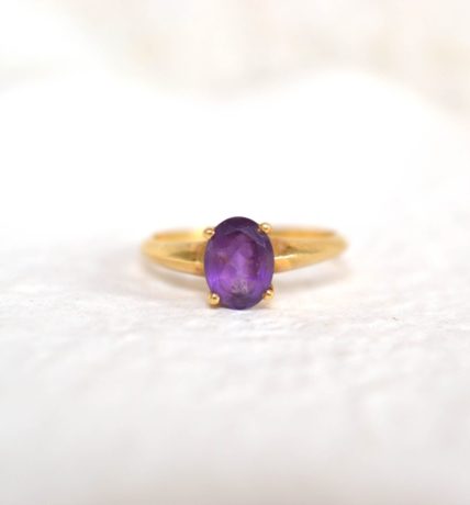 bague solitaire amethyste