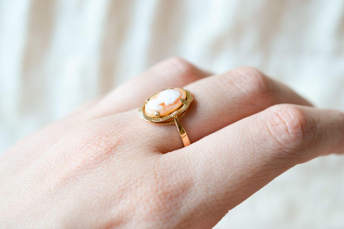 Bague de fiançailles Vintage en Or jaune 18 carats