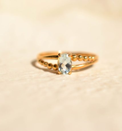 bague aigue marine or 18K