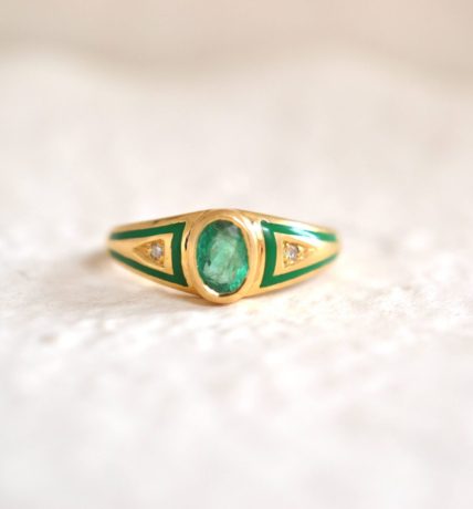 bague émeraude et diamants