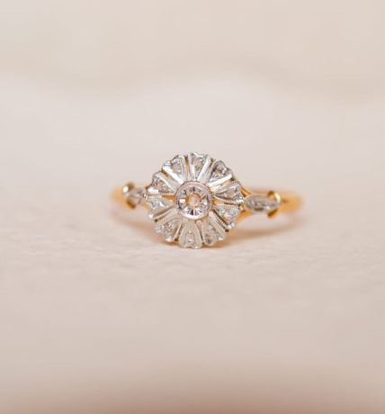 Bague fleur Art Déco