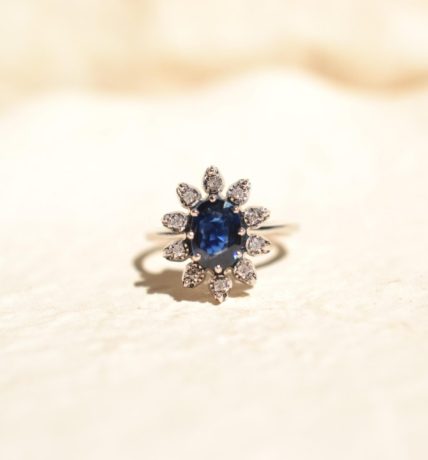 bague marguerite saphir