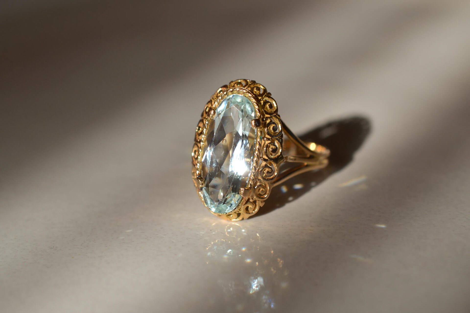Bague vintage Aigue-Marine 2.20 carats 