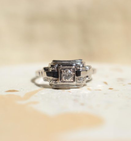 bague art deco oxyde
