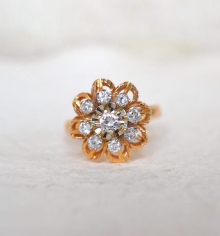 bague fleur diamants