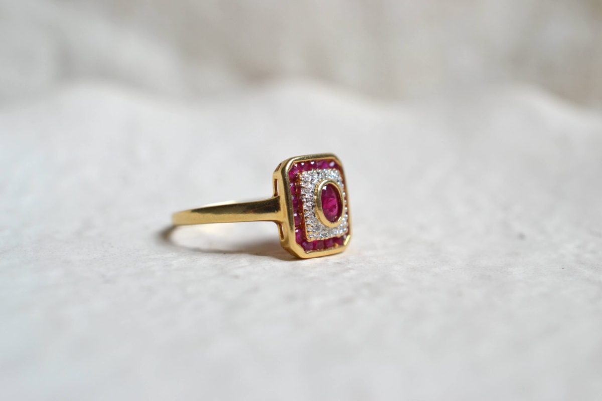 bague octogonale ancienne