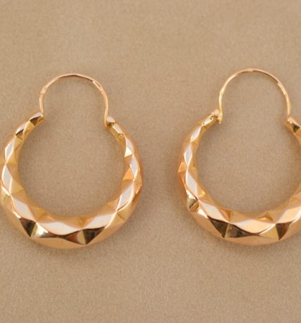 Créoles facettées Or champagne