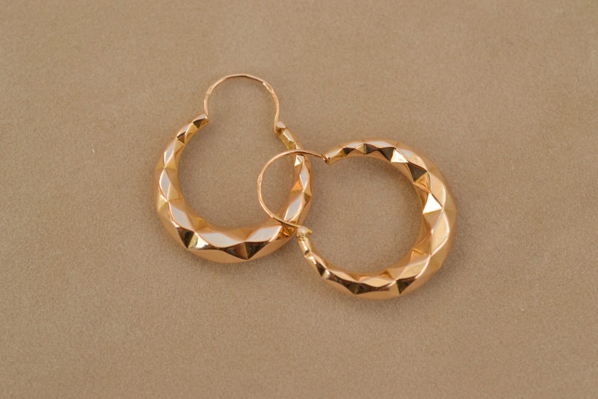 Créoles facettées Or champagne