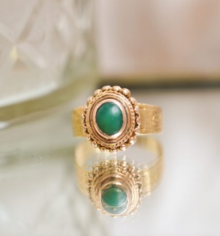 Bague cabochon Chrysoprase