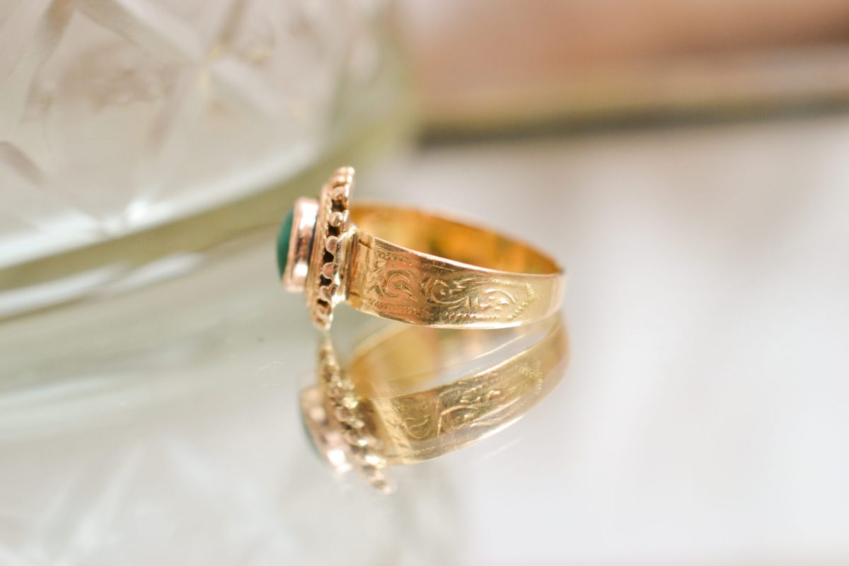 Bague cabochon Chrysoprase