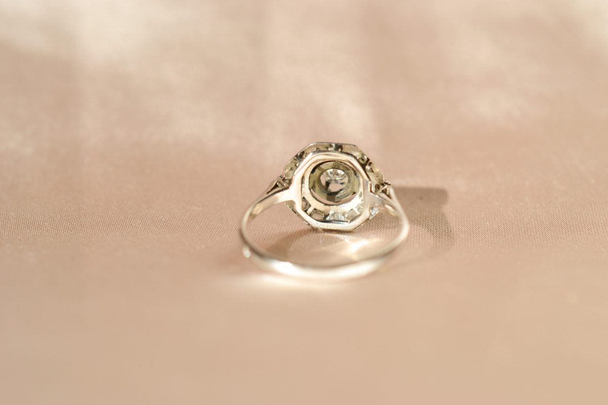 Bague octogonale Diamants