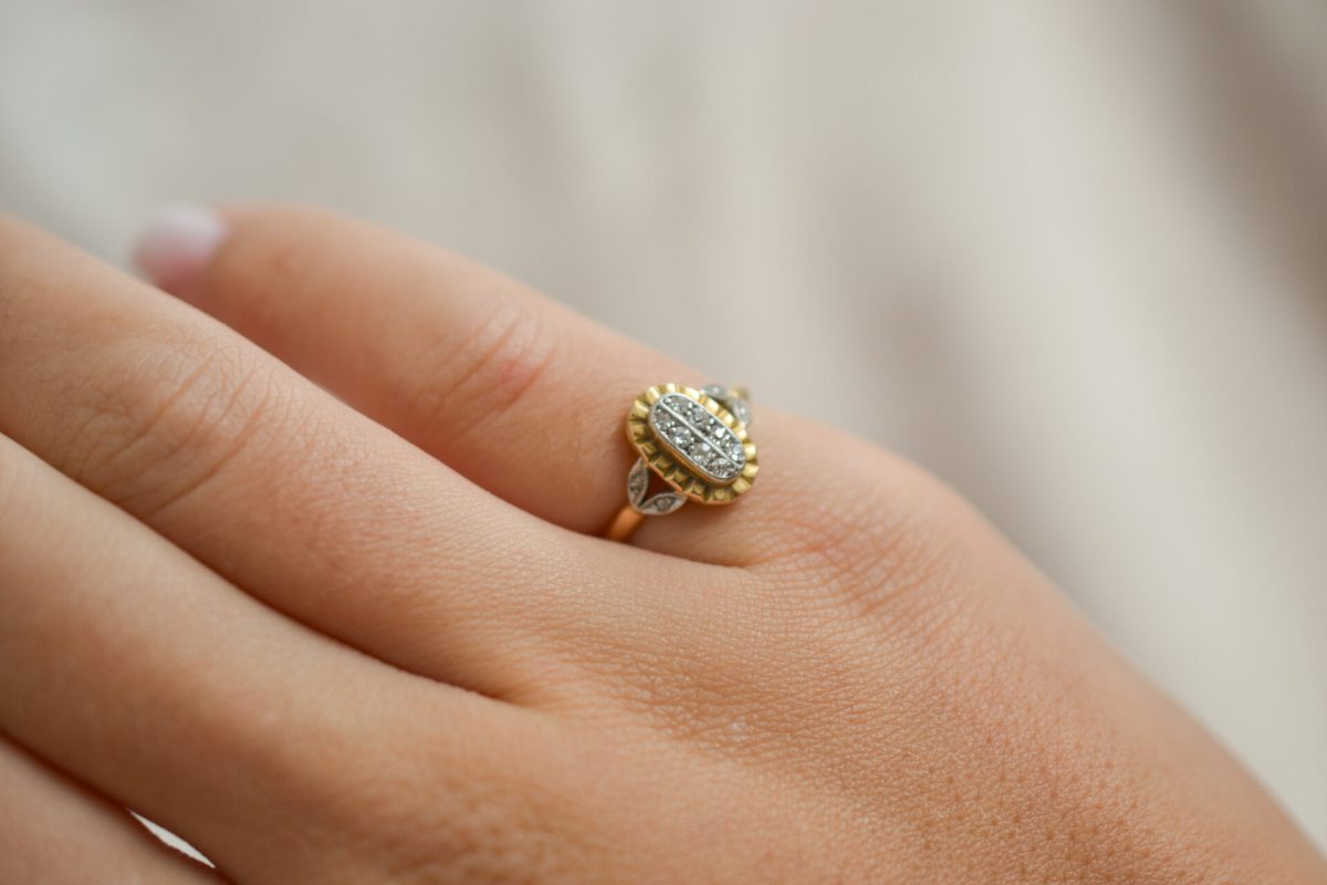 Bague début XXème diamants Or Platine