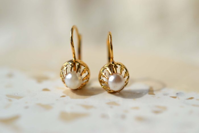 Boucles d'Oreilles Pendants Dormeuses Italiennes Boutons De