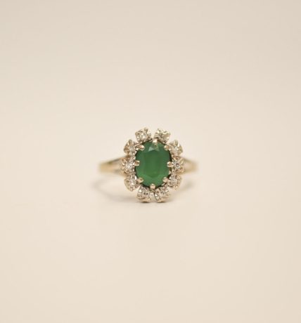 Bague de fiancailles vintage or blanc