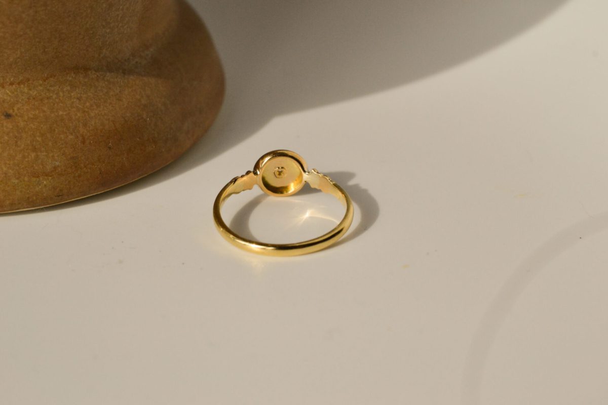 Bague diamant émail croix