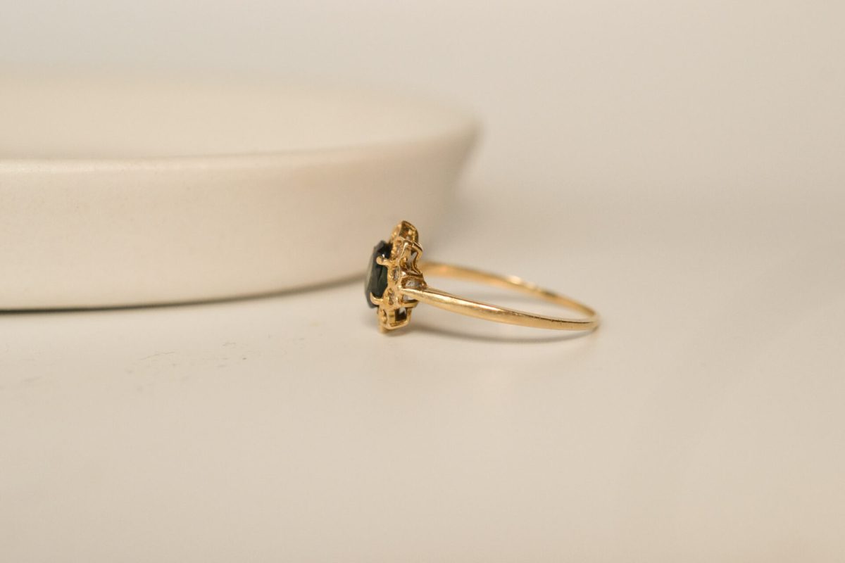 Bague Marguerite Saphir et diamants