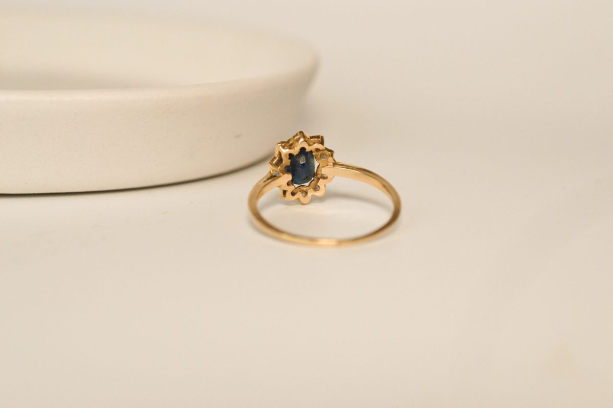 Bague Marguerite Saphir et diamants