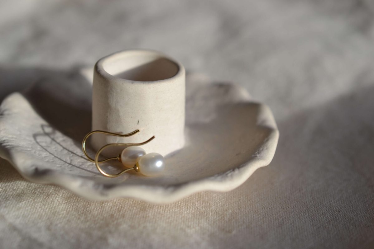 Boucles d'oreilles perle anciennes vintage en or jaune