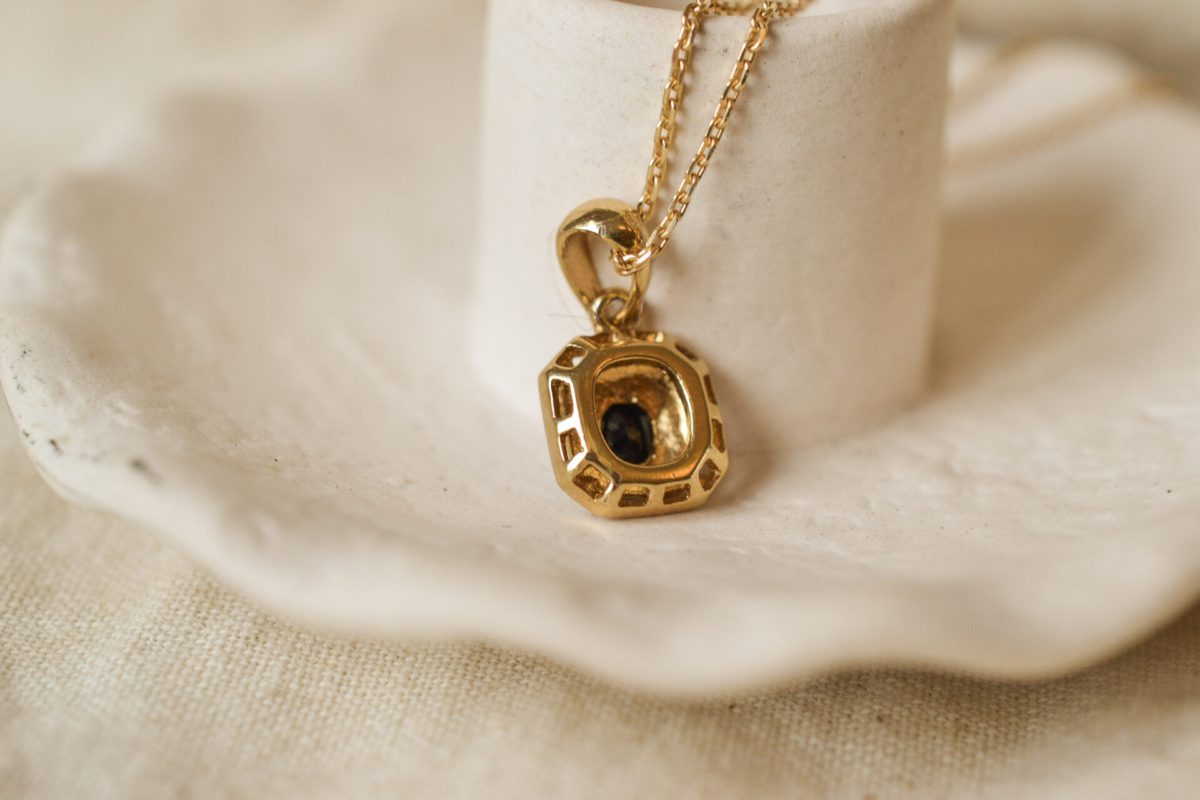 Pendentif rectangle Saphir