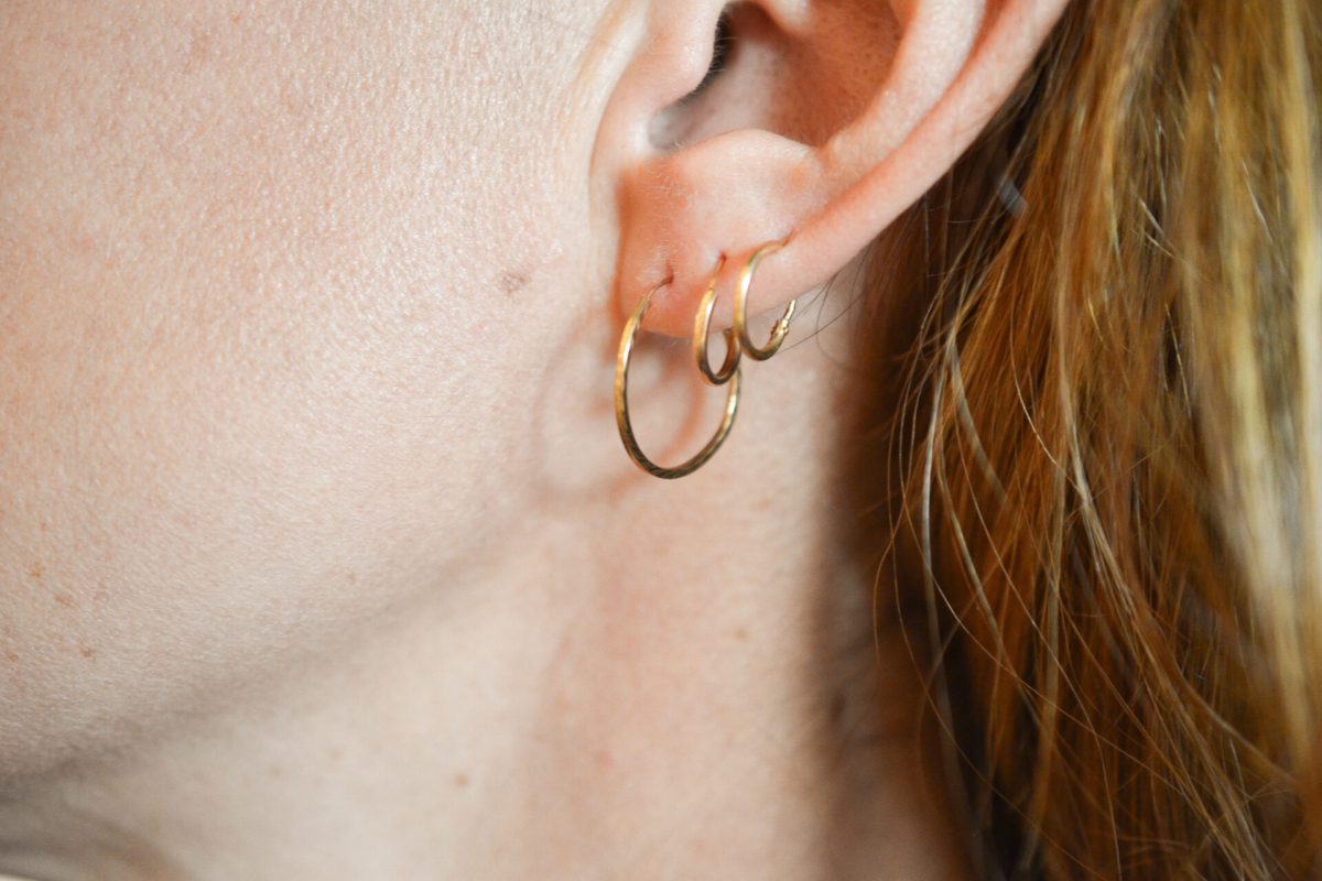 Créoles en Or jaune décor ciselé