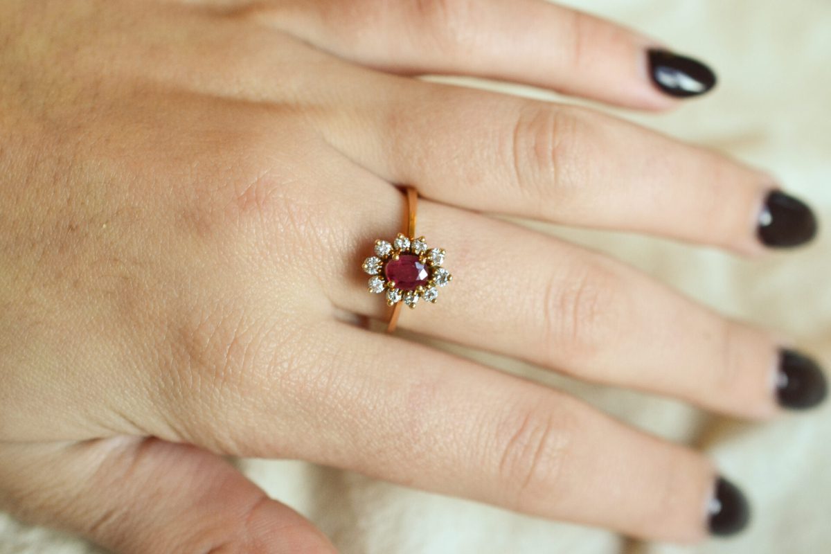 Bague Marguerite Rubellite