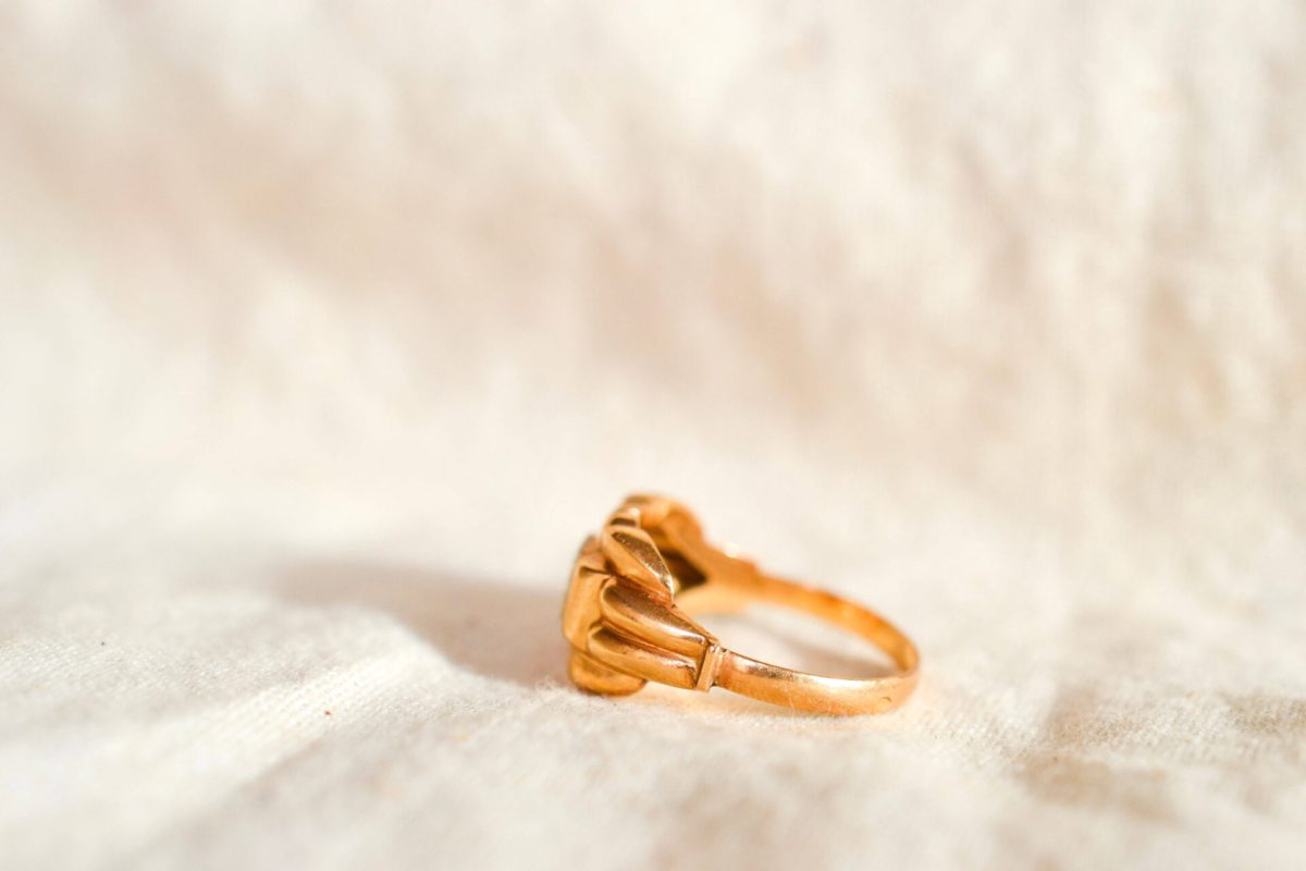 Bague Tank Oxyde et Or jaune