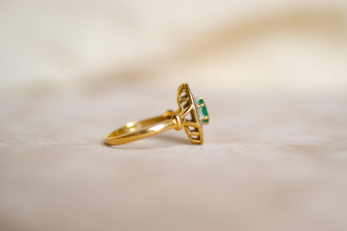 Bague style Art Déco Emeraude