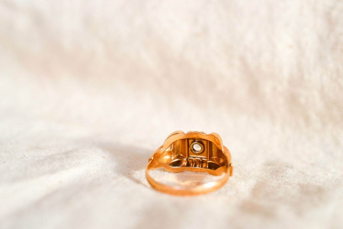 Bague Tank Oxyde et Or jaune