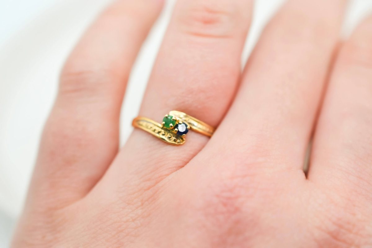 Bague Toi et Moi Saphir Emeraude