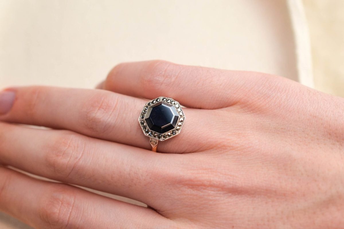 Bague Hématite et Marcassites