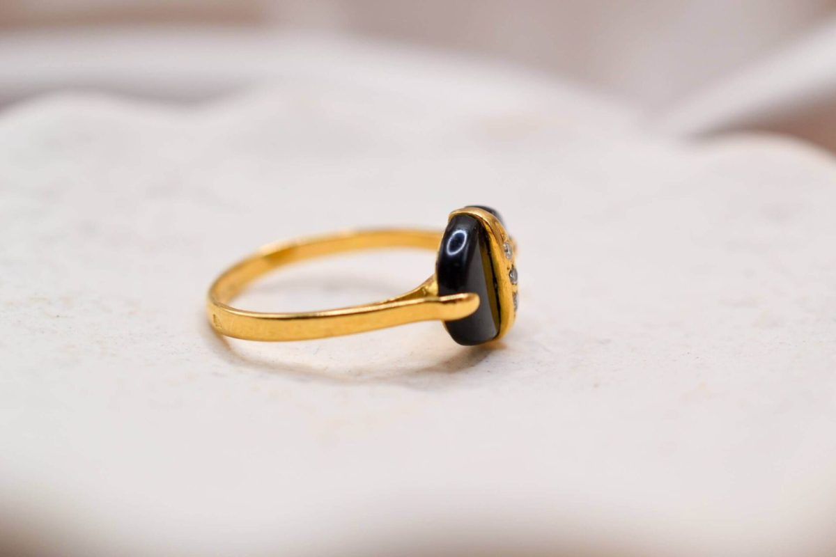 Bague Art Déco Onyx Diamants