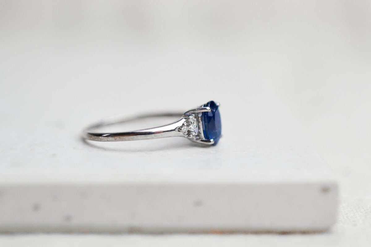 Bague Saphir Diamants 14K