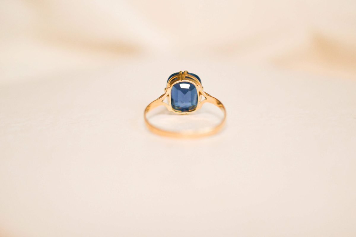 Bague Doublet Grenat Verre