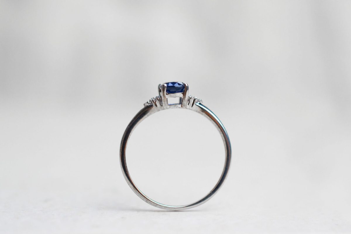 Bague Saphir Diamants 14K