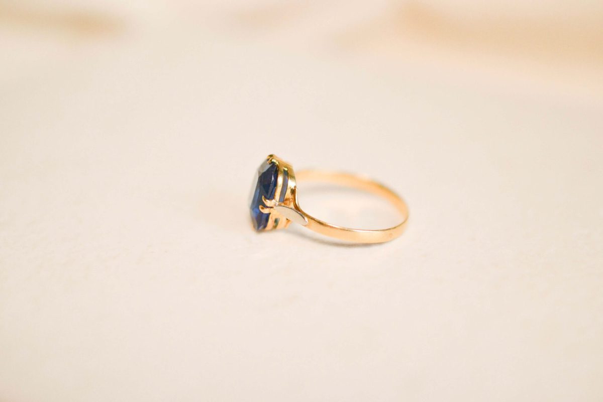 Bague Doublet Grenat Verre