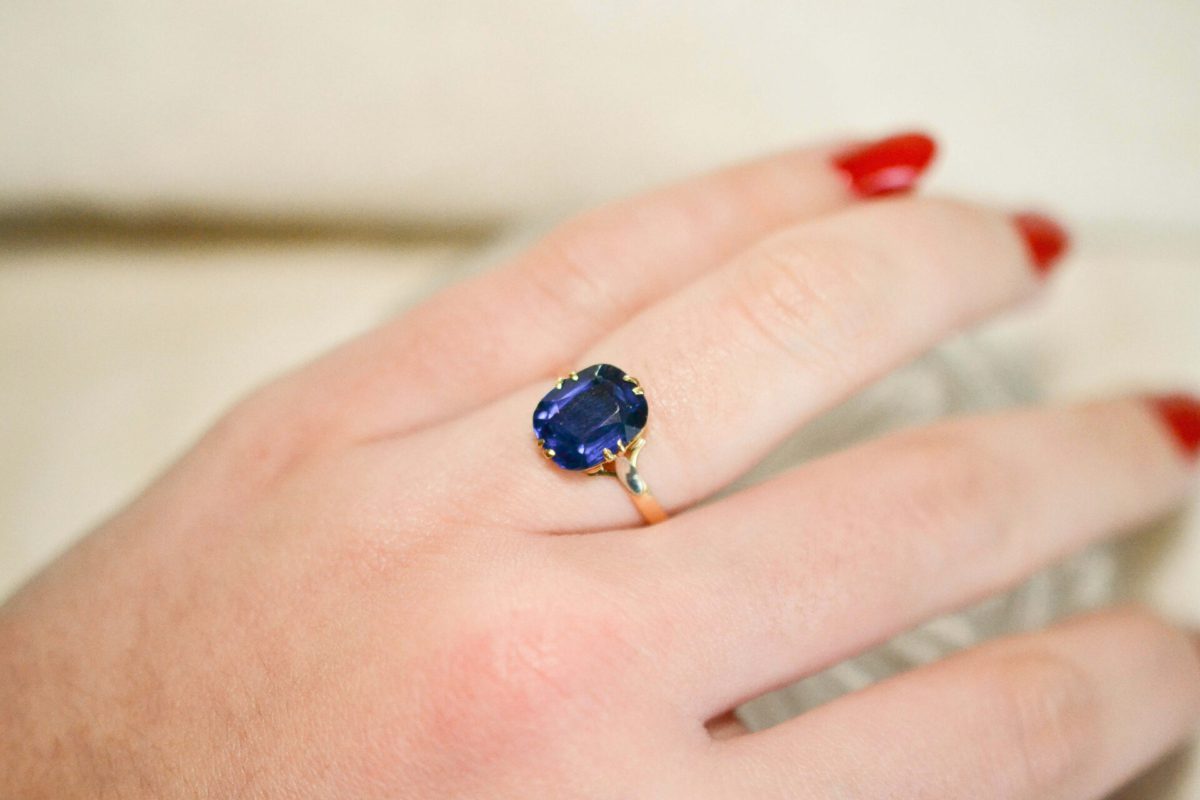 Bague Doublet Grenat Verre