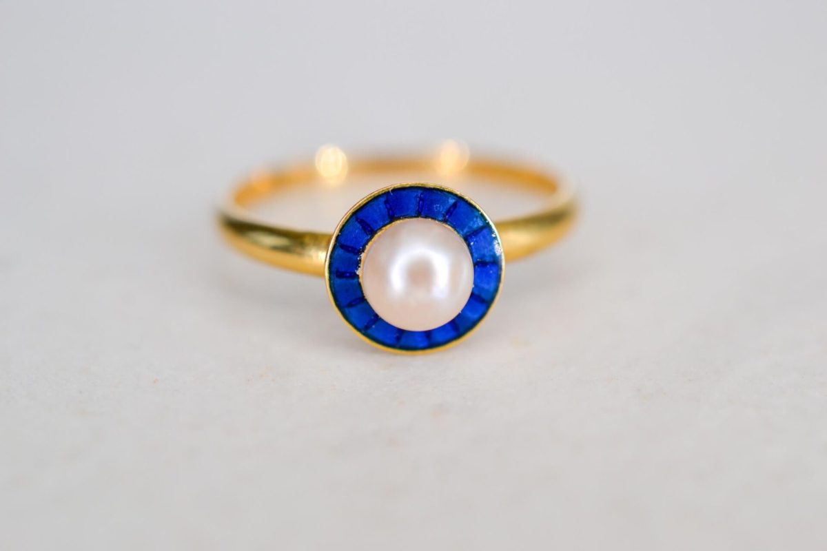 Bague ancienne perle de culture Or jaune